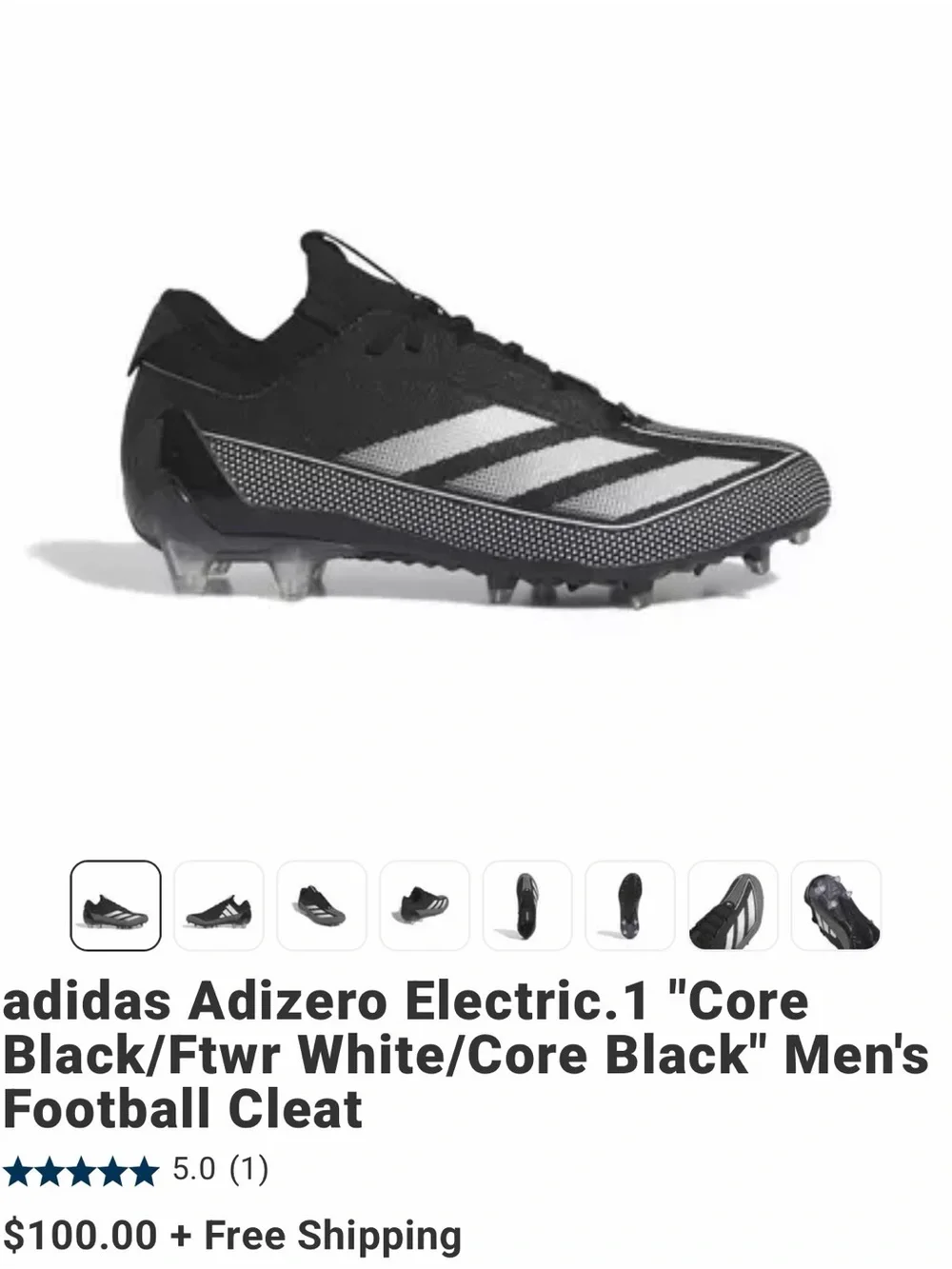 adidas Adizero Electric.1 Men's Football Cleat size 9